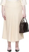 Studio Nicholson Off-white Mae Kick Front Midi Skirt In Neutral