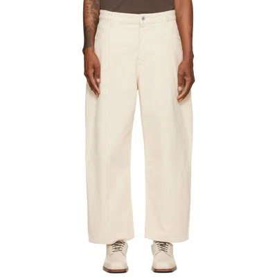 Studio Nicholson Off-white Paolo Trousers In Panna