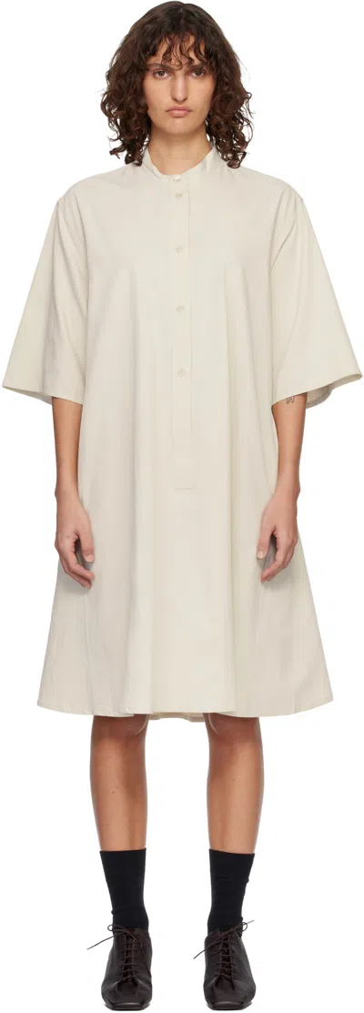 Studio Nicholson Off-white Twill Minidress In Neutral