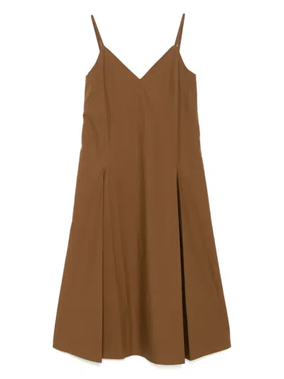Studio Nicholson Oma Midi Dress In Brown