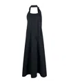 Studio Nicholson Open-back Flared Long Dress In Black