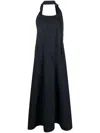 Studio Nicholson Open-back Flared Long Dress In Blue