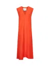 Studio Nicholson Orange Lise Linen Midi Dress