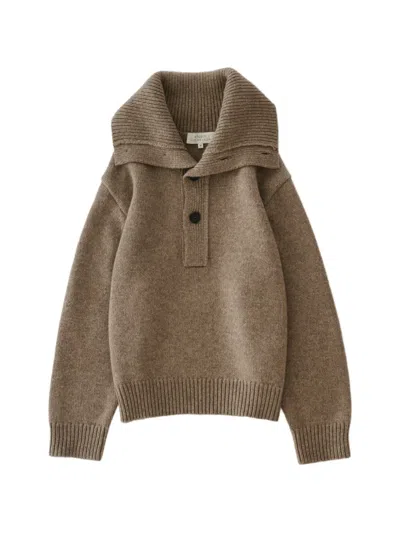 Studio Nicholson Orena Button-up Sweater In Brown