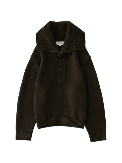 Studio Nicholson Orena Button-up Sweater In Brown