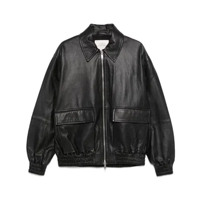 Studio Nicholson Black Piston Leather Jacket