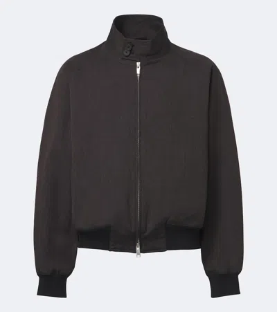 Studio Nicholson Over Cotton And Wool Bomber Jacket In Blue