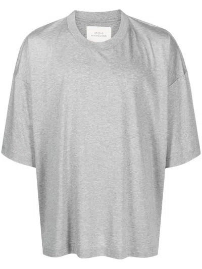 Studio Nicholson Cotton Short-sleeve T-shirt In Grey Marl
