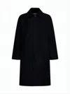 Studio Nicholson Oversized Black Wool Blend Coat In Black