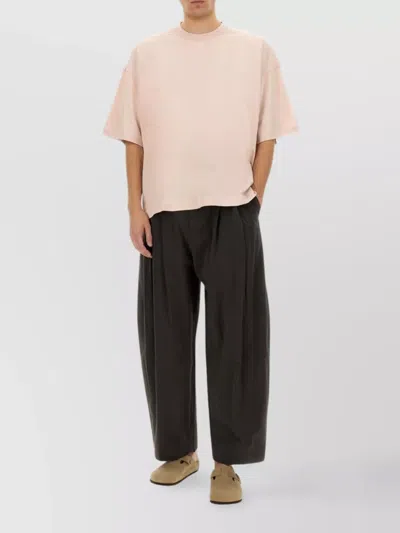 Studio Nicholson Oversized Crew Neck Short Sleeve T-shirt In Pink