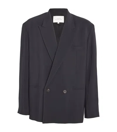 Studio Nicholson Oversized Daburu Blazer In Navy
