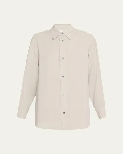 Studio Nicholson Oversized Long-sleeve Shirt In Gull Grey