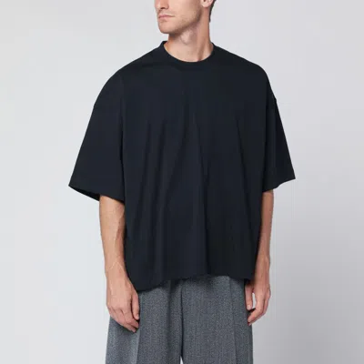 Studio Nicholson Oversized Navy Blue Cotton T-shirt