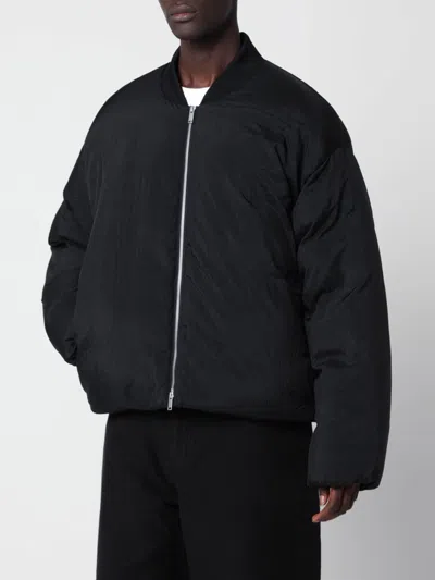 Studio Nicholson Oversized Padded Nylon Bomber Jacket In Black