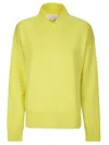 Studio Nicholson Oversized Ribbed V-neck Sweater In Yellow