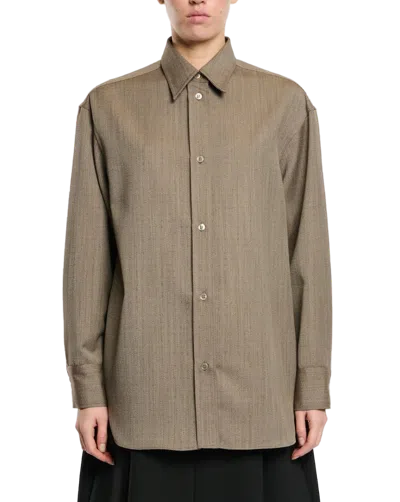 Studio Nicholson Oversized Shirt In Brown