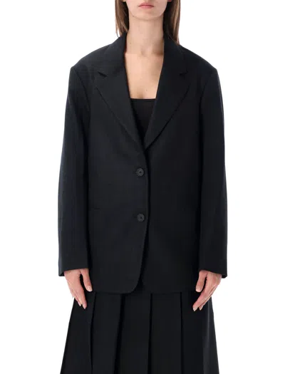 Studio Nicholson Oversized Single-breasted Wool Blazer In Nero