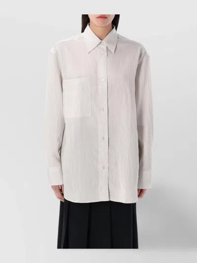 STUDIO NICHOLSON OVERSIZED STRIPED SHIRT CHEST POCKET