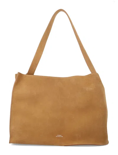Studio Nicholson Oversized Tote Handbag With Detachable Pouch - 32cm Height In Sand