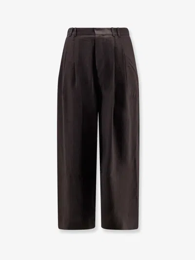 Studio Nicholson Oversized Wool Blend Trousers In Brown