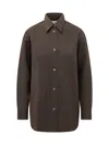 Studio Nicholson Oversized Wool Shirt In Brown