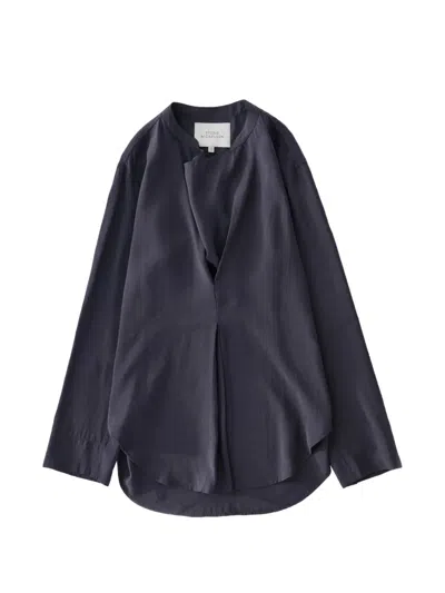 Studio Nicholson Pampa Inverted Pleat Top In Gray