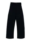 Studio Nicholson Sorte Cropped Cotton-twill Trousers In Blue