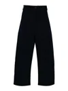 Studio Nicholson Sorte Cropped Cotton-twill Trousers In Blue