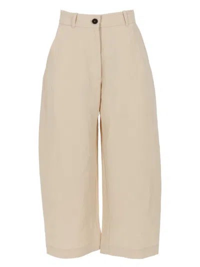 Studio Nicholson Cotton Structured Wide-leg Pants In Neutral