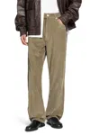Studio Nicholson Pantaloni Di Velluto A Coste Riso In Green