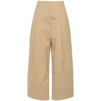 Studio Nicholson Pleated Wide Leg Pants In Beige
