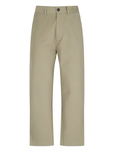 Studio Nicholson Straight Trousers Belt Loops In Beige