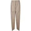 Studio Nicholson Double Pleat Tailored Trousers In Beige