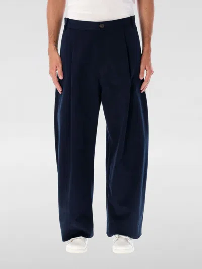 Studio Nicholson Relaxed Wide-leg Chino Pants In Navy