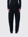 Studio Nicholson Wide-leg Wool Cotton Blue Vital Trousers In Black