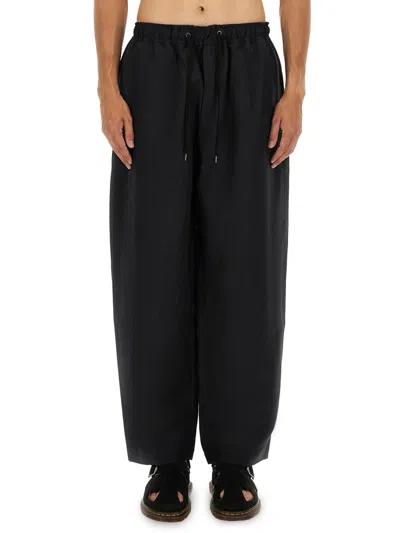 Studio Nicholson Pants With Elastic Waistband In Blue