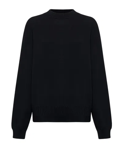 Studio Nicholson Paola Cotton Sweater In Darkest Navy