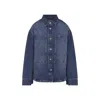 Studio Nicholson Patch Pocket Long Sleeve Collared Shirt In Blue