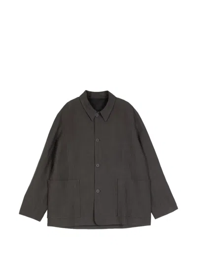 Studio Nicholson Patch-pocket Jacket In Brown