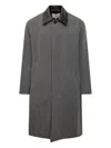 Studio Nicholson Virgin Wool-leather Bryn Coat In Gray