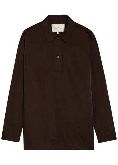 Studio Nicholson Pinole Nylon And Wool-blend Shirt In Brown