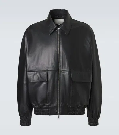Studio Nicholson Piston Leather Blouson Jacket In Black