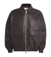 Studio Nicholson Piston Leather Zip-up Jacket In Brown
