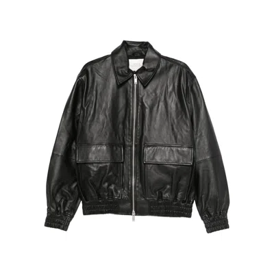 Studio Nicholson Piston Leather Jacket In Black
