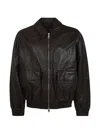 Studio Nicholson Piston Leather Jacket In Brown