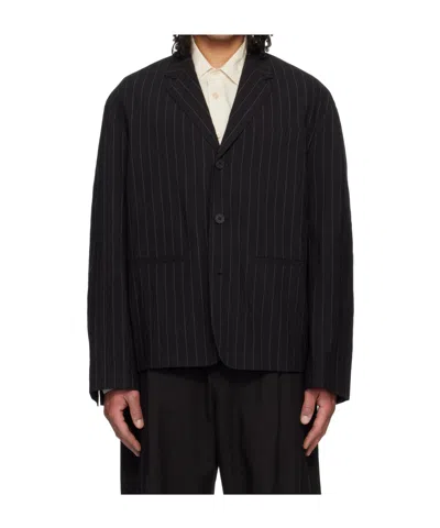 Studio Nicholson Plain-woven Cotton- And Linen-blend Blazer. In Black
