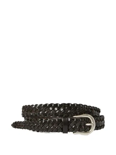 Studio Nicholson Plaited Leather Belt In Black