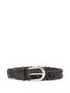 Studio Nicholson Plaited Leather Belt In Brown