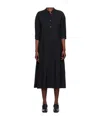 Studio Nicholson Navy Half Placket Midi Dress