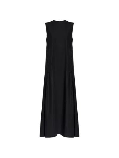 Studio Nicholson Pleated A-line Dress In Black